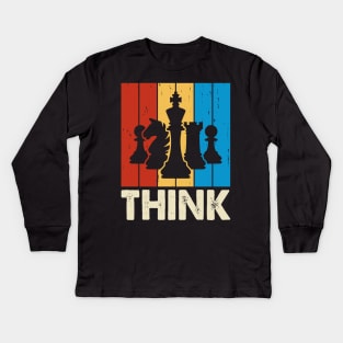 Think Chess Game T shirt For Women Kids Long Sleeve T-Shirt